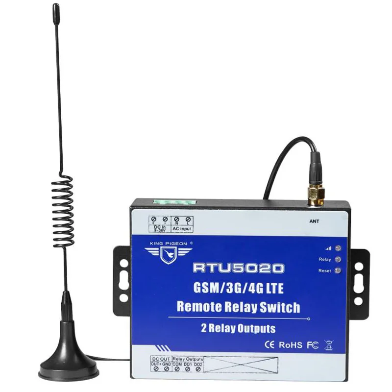 

3G Cellular IoT RTU Industrial Remote Terminal Unit for remotely switch ON/OFF by SMS APP Web Server with 2 Relay outputs