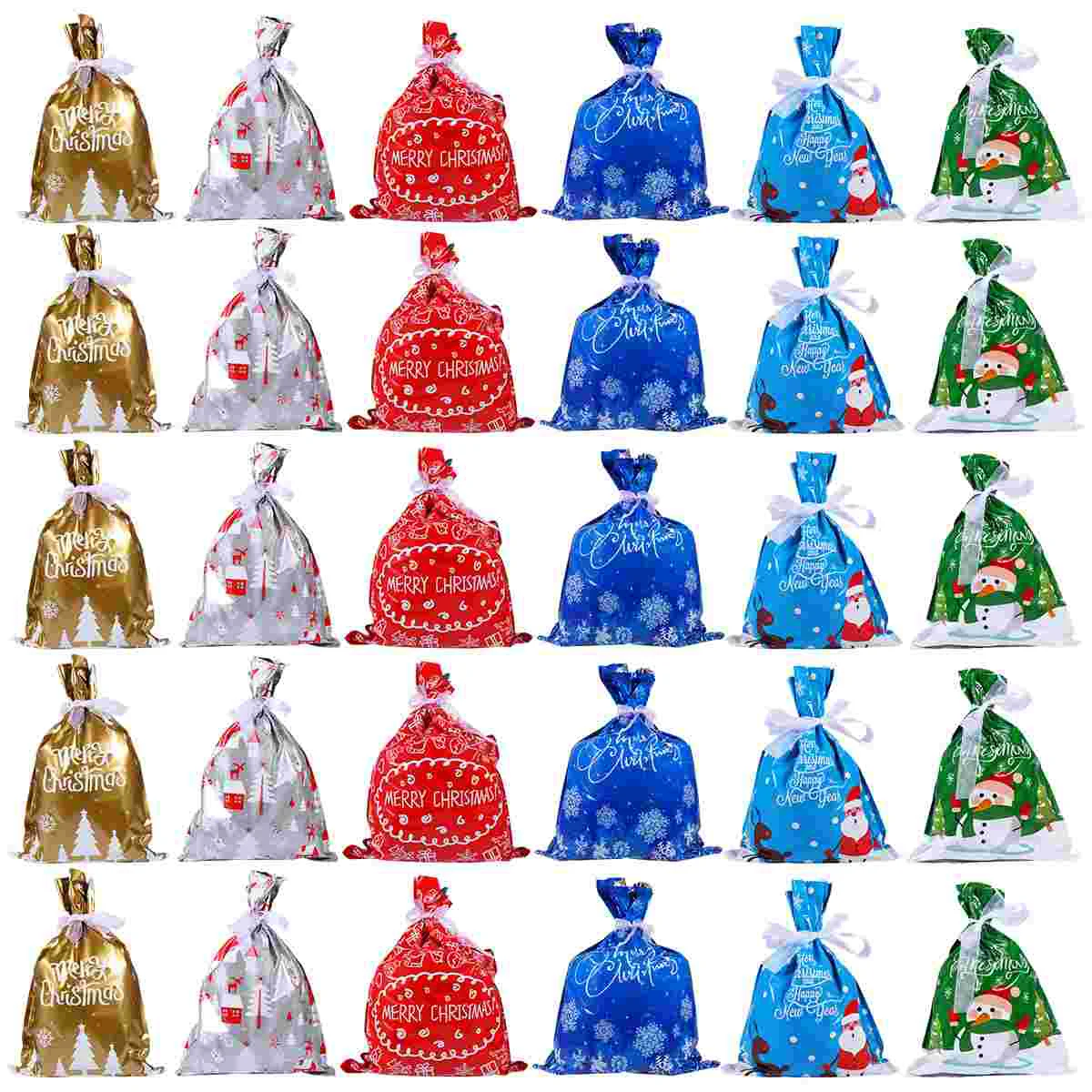 

30 шт., портативные пакеты для хранения подарков на Рождество