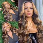 Парик с эффектом омбре, натуральные волосы на сетке спереди, 13x 4, с предварительно выщипанными волосами, бразильские волосы для женщин