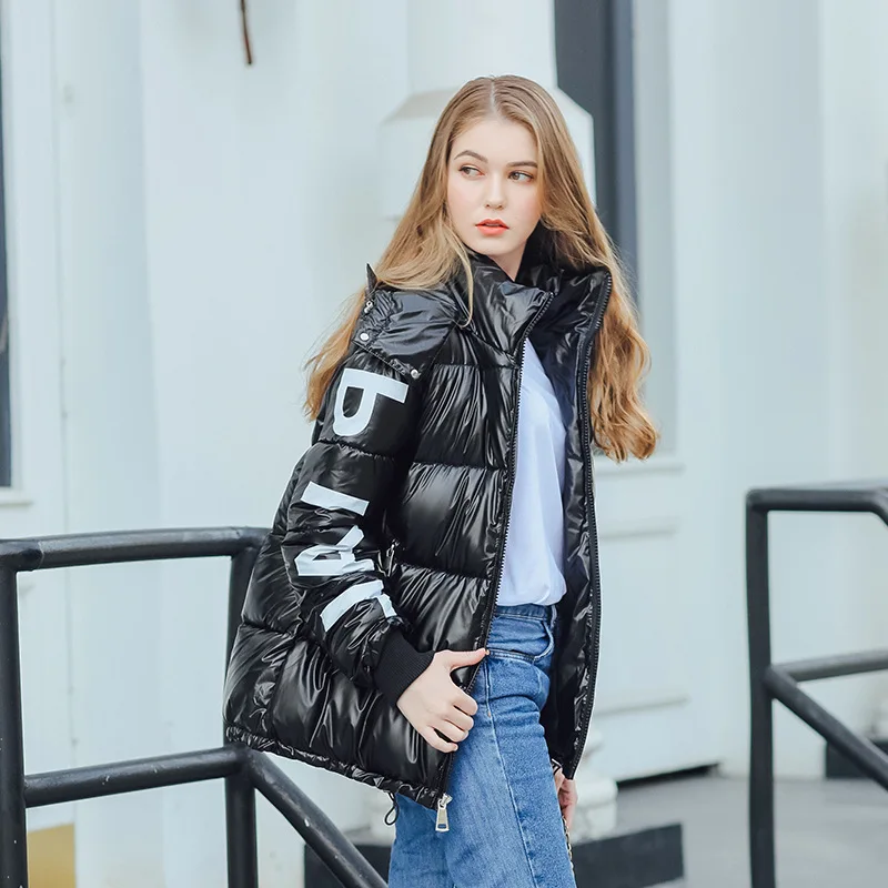 Новинка Зима 2019 женские короткие теплые хлопковые парки с подкладкой женская