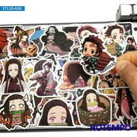 50pcs demon slayer kimetsu no yaiba anime cute stickers toys for mobile phone laptop suitcase skateboard cartoon decal stickers