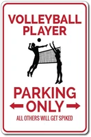 volleyball player parking sign volleyball player gift volleyball decor volleyball player sign sports gift tin signs