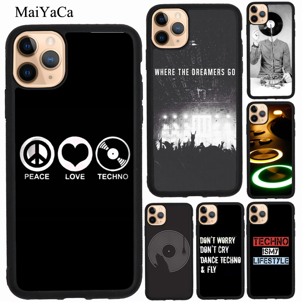 Love Techno Music Quotes Case For iPhone 7 8 Plus 6S SE 2020 Cover 12 13 mini 11 Pro Max XS X XR  Мобильные телефоны