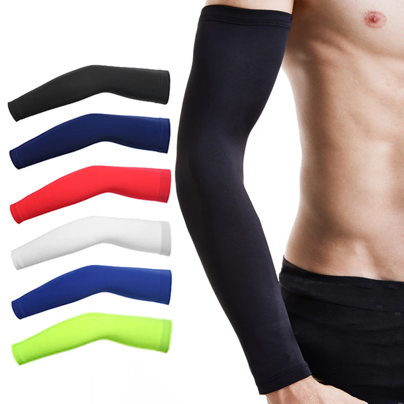 

2Pcs Cycling Cuff Protection Uv Hoses Arm Man Elbow Sports Sleeve Running Muffs Basketball Cuff Volleyball Sleeves Woman Warmers