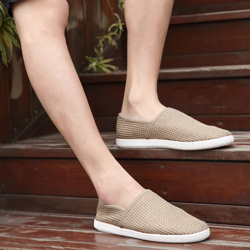 PUPUDA/весенние эспадрильи Мужская повседневная обувь Дышащая парусиновая Модная