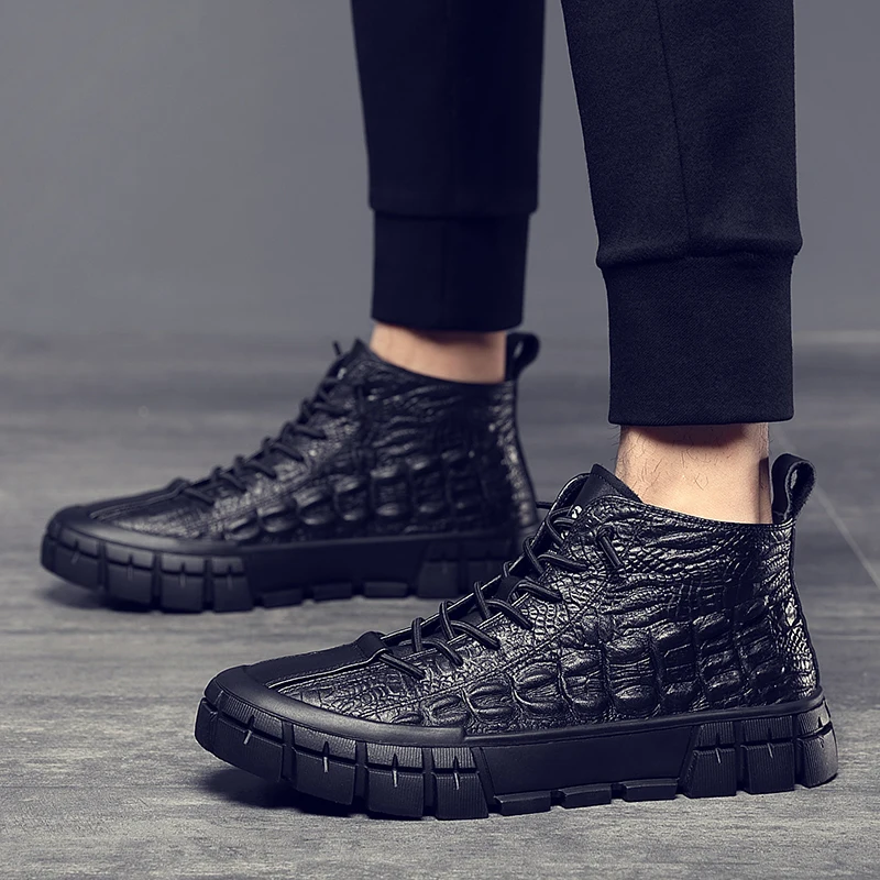 

Ботинки мужские из натуральной кожи, уличные модные зимние кожаные ботинки, оксфорды на шнуровке, резиновая обувь ручной работы