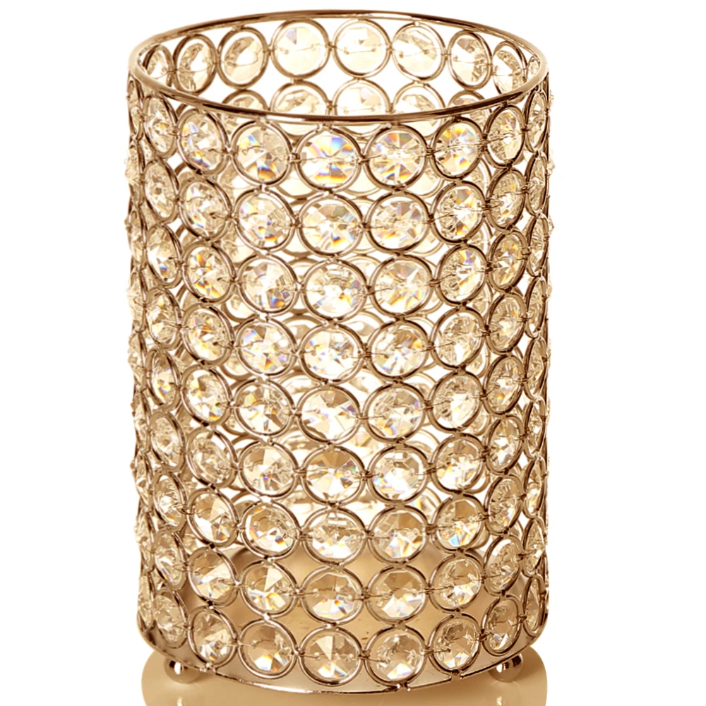 

Crystal Cylinder Candle Holders Tealight Stand Glass Flower Vases for Home Decoration Wedding Table Centerpieces