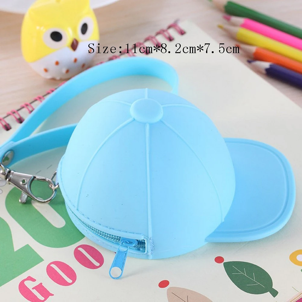 

Cartoon Baseball Cap Coin Purse Cute Wallet Girl Clutch Mini Hand Pouch Bag Key Earphone Organizer Pouch Kids Gift Keychain