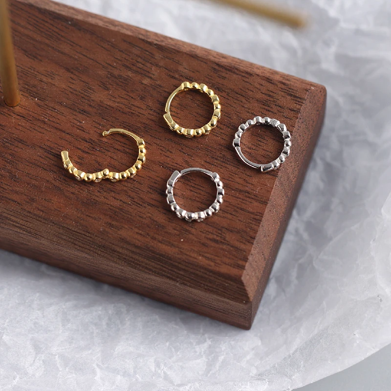 Женские серьги-кольца ElfoPlataSi минималистичные геометрические серьги из