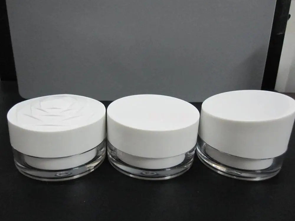 Белая бутылка крема с двойными стенками 50 г пластиковая банка для ночного