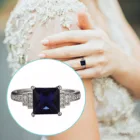 Женские кольца с квадратным кристаллом, голубые циркониевые кольца, ювелирное украшение для свадьбы, помолвки, юбилея, подарок женщине, Женское кольцо, Прямая поставка