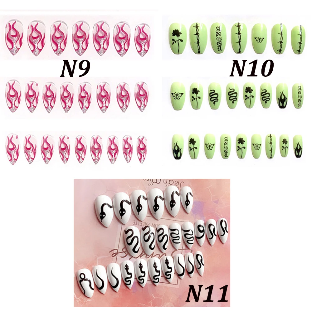 Накладные ногти с клеем 24 шт. накладные для французского маникюра наклеиваемые