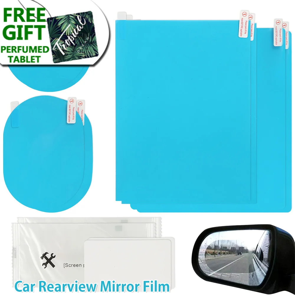 

8Pcs/set Waterproof Car Window Clear Rearview Mirror Protective Film Sticker Anti Fog Rainproof Protective Auto Accessories