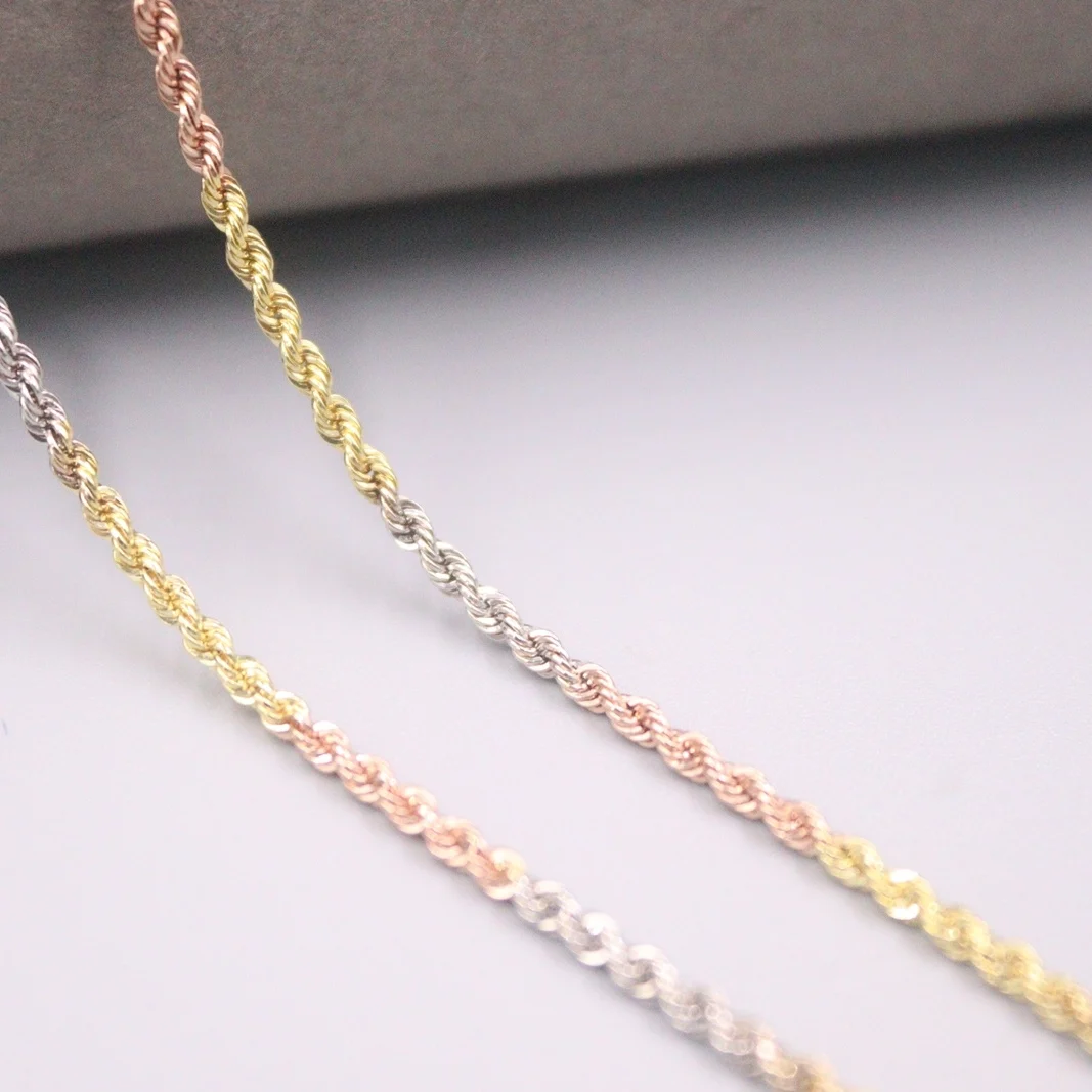 ?? Aut750-女性用マルチトーンゴールドネックレスチェーン,女性用2.0mm,リンク付きチョーカー,18インチ