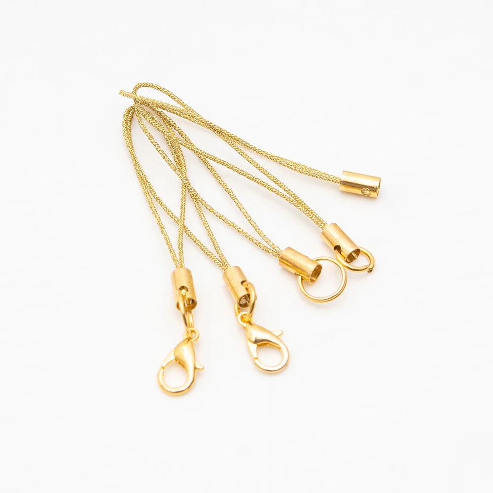 50 шт./лот Золотой/Серебряный цвет застежка лобстер ремешок шнур мобильные ремни