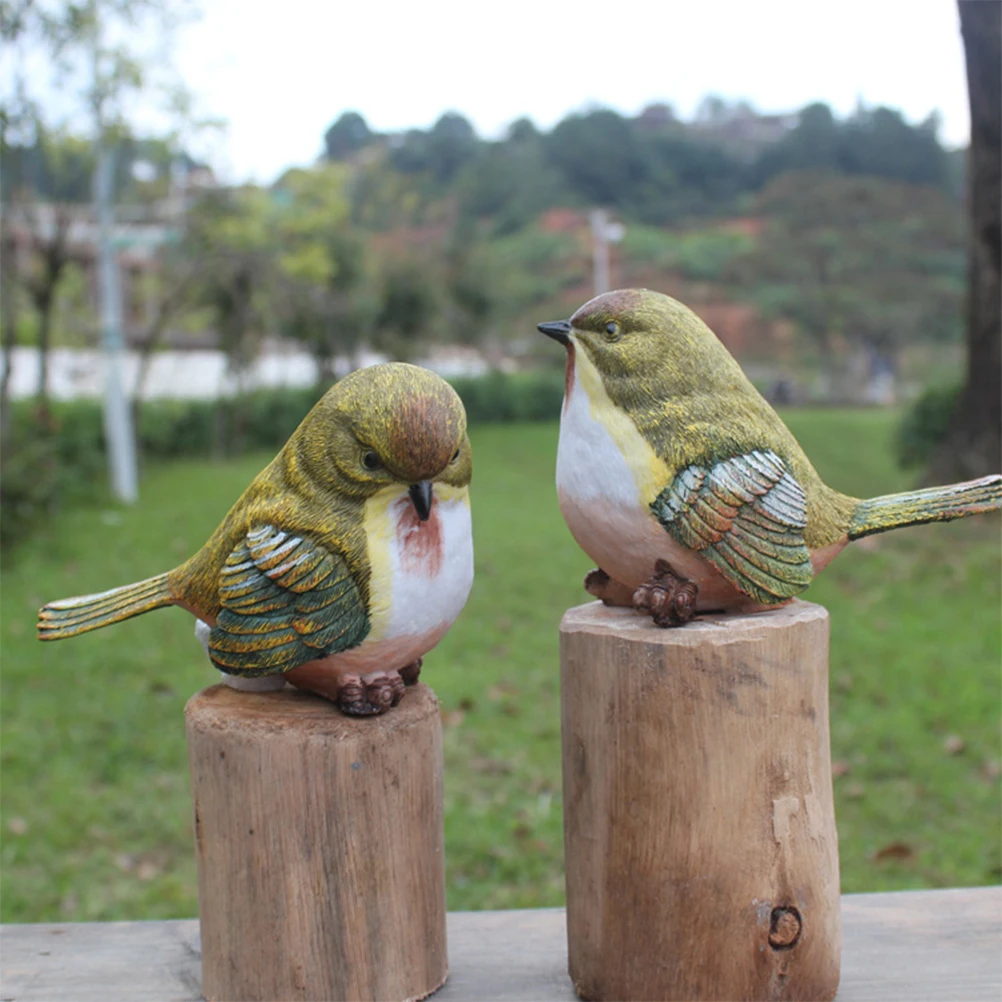 4 шт./партия симпатичные декоративные украшения из смолы скульптура птицы в виде