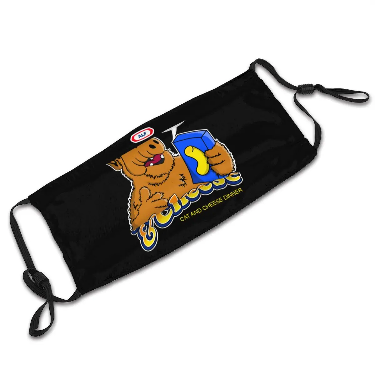 

Face Mouth Mask With PM2.5 Filters Alf Melmac And Cheese Harajuku Dustproof Mouth Muffle