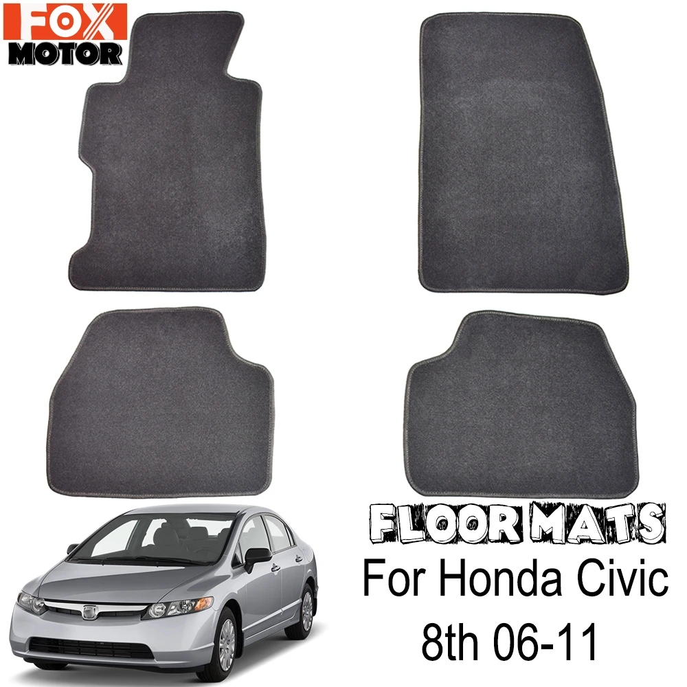 

4X для Honda Civic MK8 LHD 2006 2007 2008 2009 2010 2011 пользовательские автомобильные коврики для салона нейлоновая резиновая подкладка