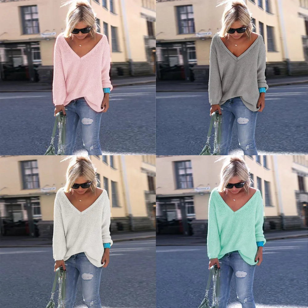 Женский свитер вязаный с длинным рукавом женский свободный джемпер Топ | Женская