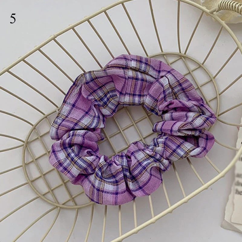 

1Pcs Floral Plaid Hair Scrunchie Ponytail Holder Elastic Rubber Band Hair Rope Ring Print Hair Ties Hair Accessories Headwear