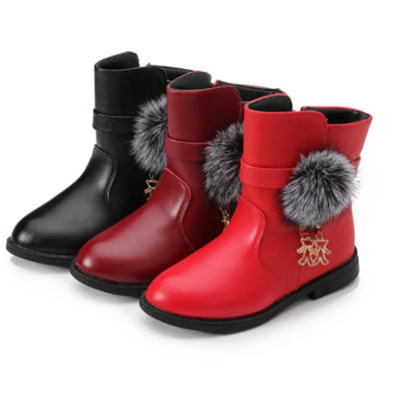 Детские ботинки для маленьких девочек Зимние ботильоны детская обувь 2019 теплая