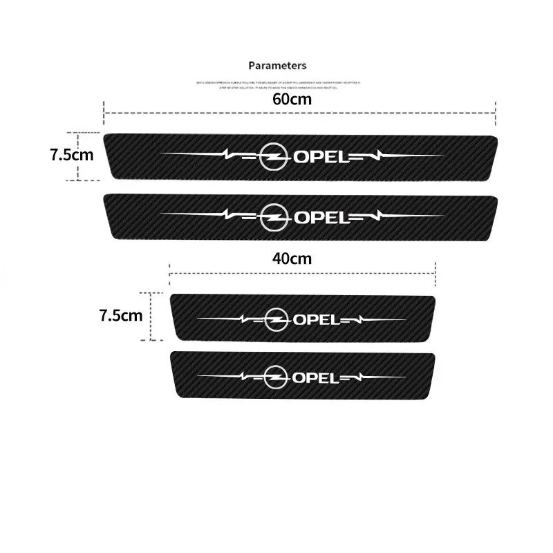 4 шт. автомобильные наклейки на пороги из углеродного волокна для opel astra j corsa d k vectra
