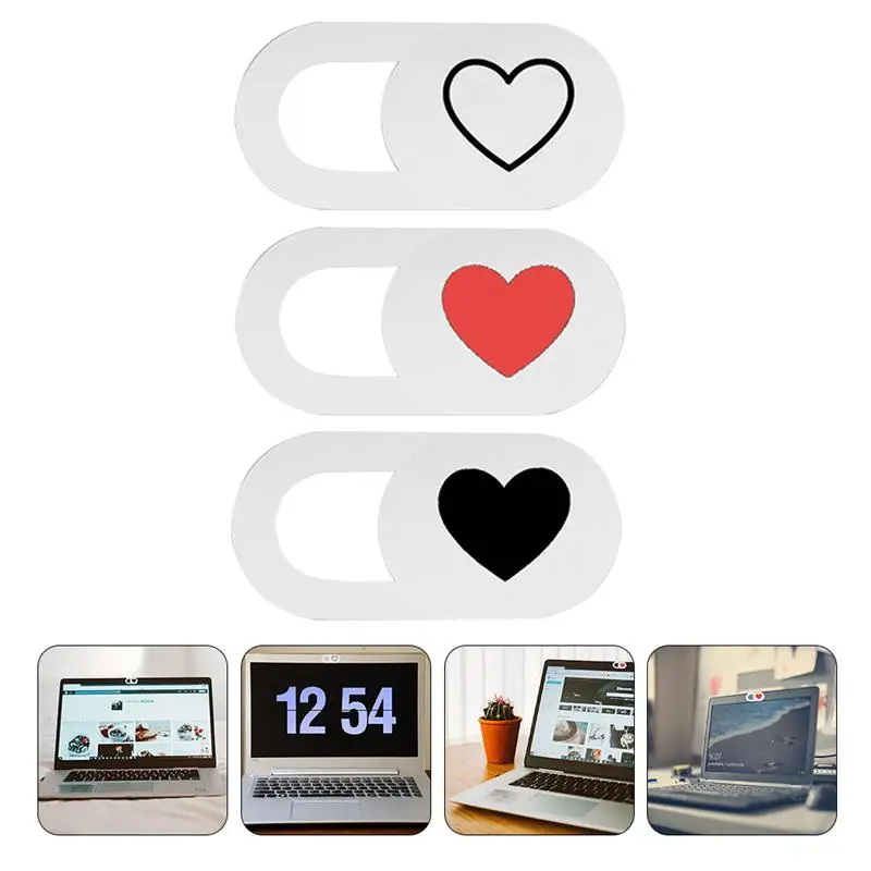 Комплект из 3 предметов с узором в виде сердца Веб камера затвора ползунок