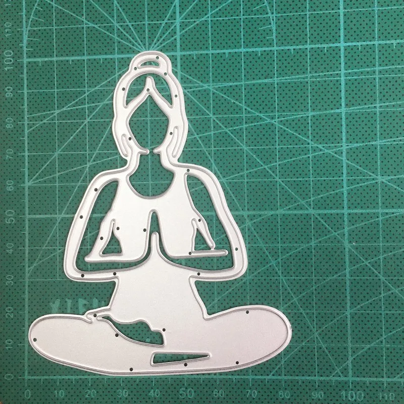 

2020 New Metal Dies Women Practices Yoga Cutting Dies Stencils dies For DIY Scrapbooking Paper Card Embossing Die Cut craft dies