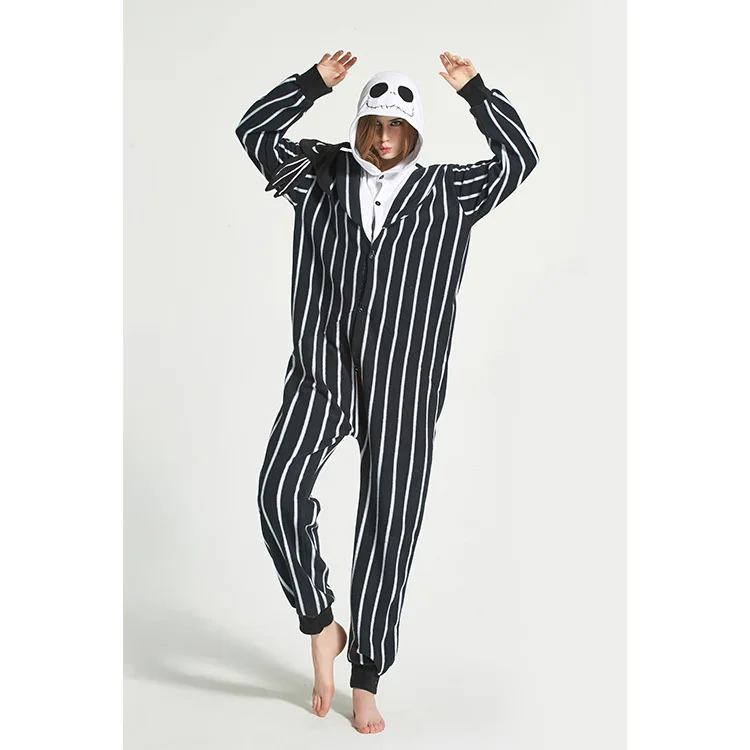 2020 Пижама-кигуруми из флиса для взрослых Кошмар перед Рождеством Джек Пижама