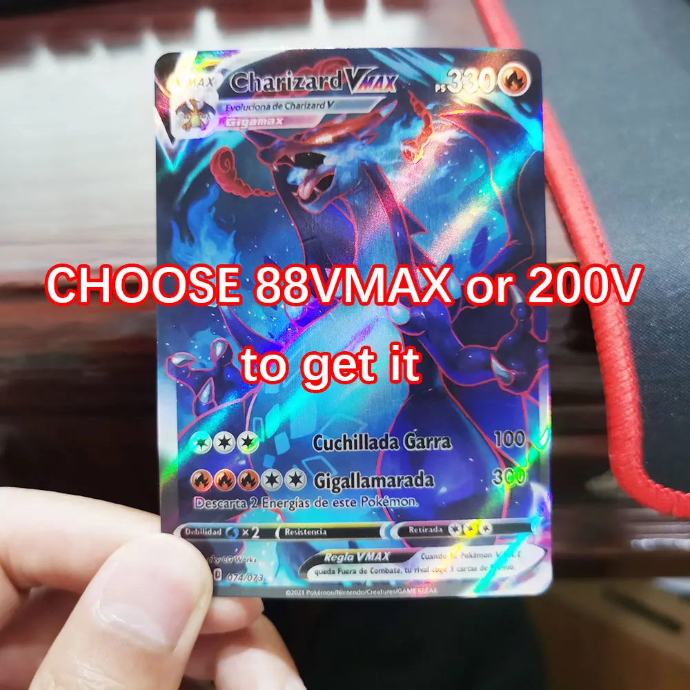 Cartas de Pok&eacute;mon en Espa&ntilde;ol GX VMAX, juego de cartas hologr&aacute;ficas de entrenamiento energ&eacute;tico, juguete para ni&ntilde;os en Espa&ntilde;ol, novedad de 2021-3