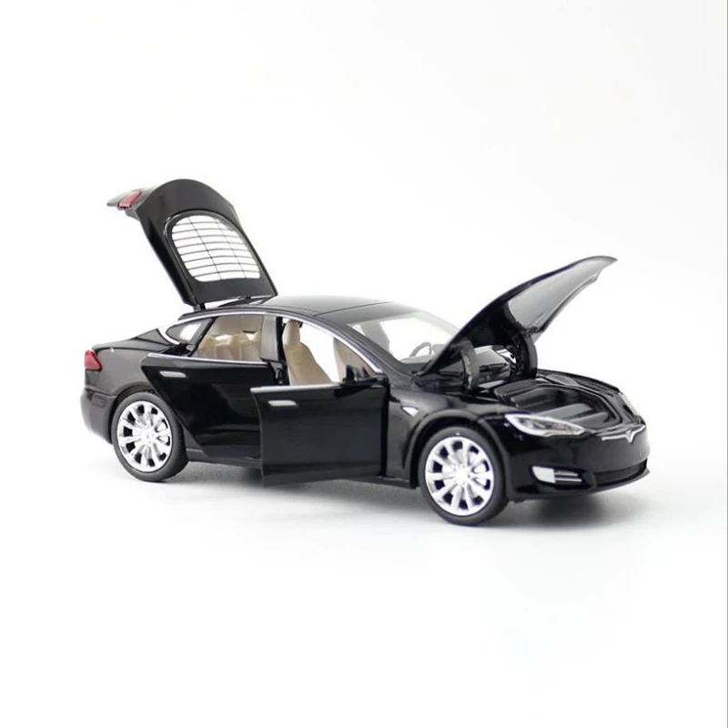 

Alloy Car New Tesla Model S P100D 1: 32 Size Metal Model Car Six-Door Sound And Light Pull Back Toy Car Gift Free Shipping