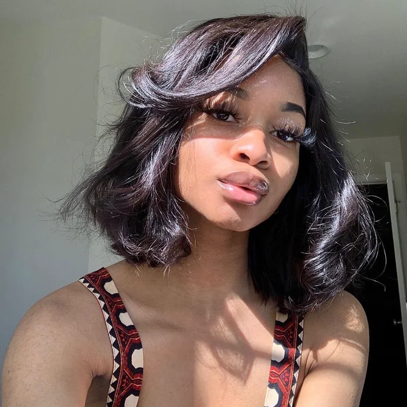 Парики из человеческих волос с глубоким разделением плотность 180% прямые