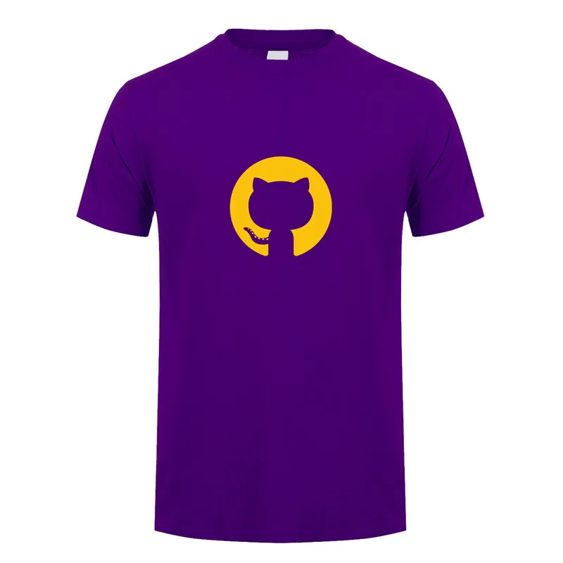 Purple Футболка Github программатор программа ape Программирование гиковская рубашка футболка с короткими рукавами LH-149 - Цвет: Purple