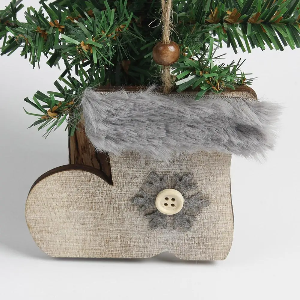 Рождественские деревянные фетровые подвесные украшения Рождественская елка