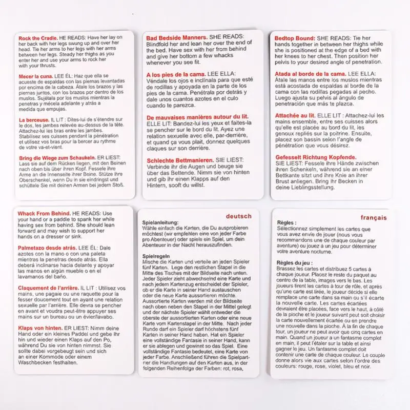 Взрослые секс-игры для пар развлечения 54/50 Секс позы карты S/M мастер игра грязный