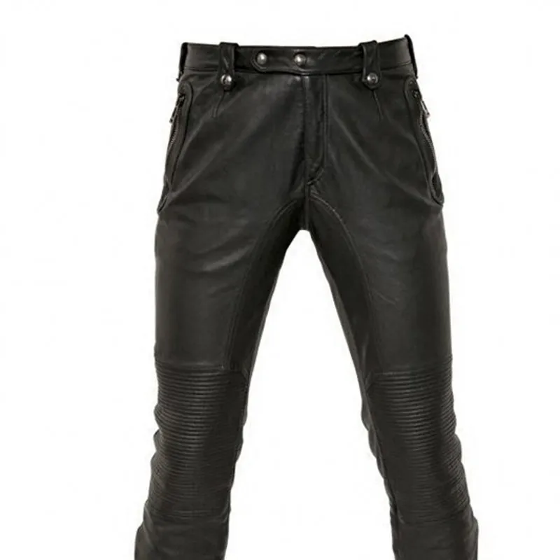 Модные мужские брюки из натуральной кожи новинка 2020 зимние мотоциклетные прямые