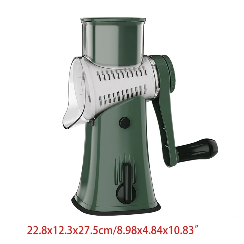 

Graters for Kitchen With 5 Interchangeable Stainless Steel Blades Asy To Clean Rotary Cheese Grater For Fruit Vegetables