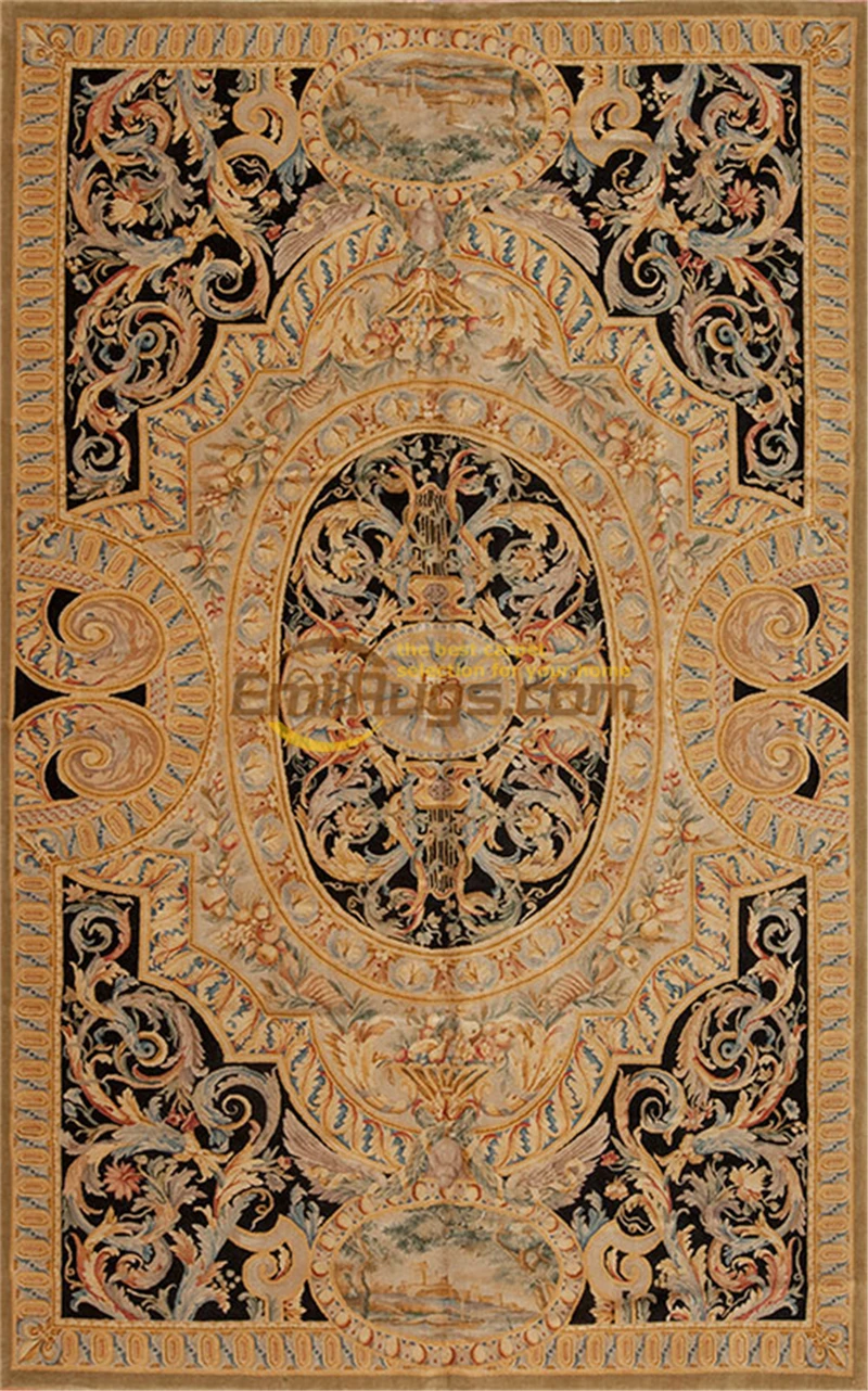 Goedkoop Dik En Pluche Savonnerie Europese Tapijt Handgemaakte Tapijt Slaapkamer Tapijt Tapijten Vierkante GSV31 9X12