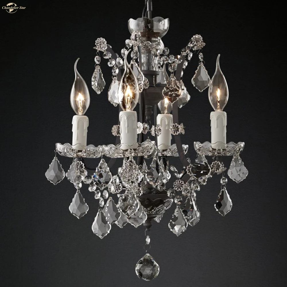 

Traditional Crystal Chandeliers Lighting Rococo Candle Lamp Lustre Indoor Lights for Living Room Bedroom Dining Room Kitchen