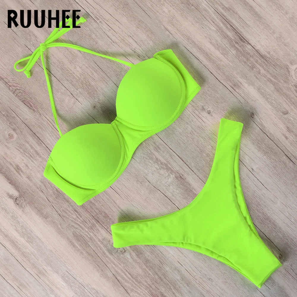 

RUUHEE Bikini Swimwear Women Swimsuit 2021 Leopard Brazilian Bikini Set Push Up Bathing Suit Female Summer Beach Wear Biquini
