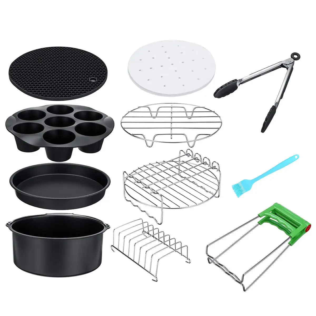 

116pcs/set Air Fryer Access 8 Inch Fit for Airfryer 5.2-5.8QT Baking Basket Pizza Plate Grill Pot Kitchen Cooking Tool for Party