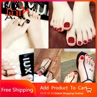 fake toe nails nail art tips press on false tipsy with glue coffin stick designs clear display cover artificial box detachable