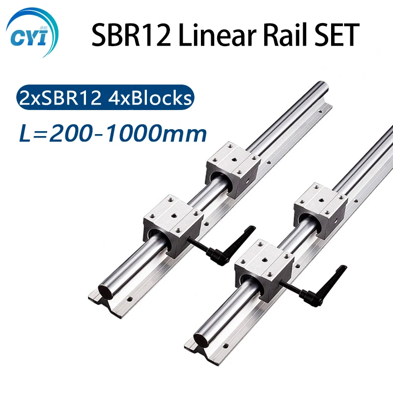 Линейный направляющий рельс SBR12 300 мм 400 500 600 700 800 1000 с линейным блоком SBR12UU Для
