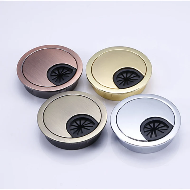 

Desk Cable Hole Cover Zinc Alloy Base Table Wire Outlet Port Computer Grommet Surface Line Box Wire Cable Pass for Office Home