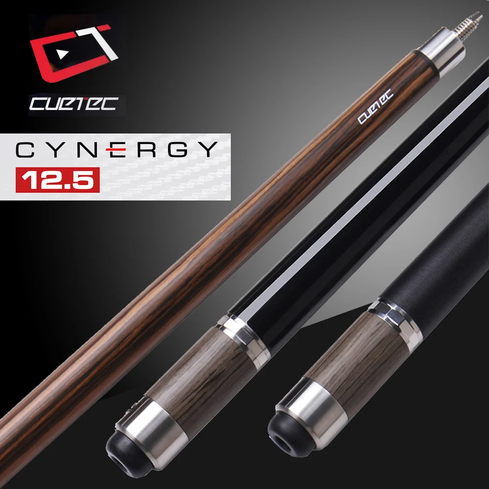 

CueTec Billiard Pool Cue 12.5mm Tip Durable Stick Kit Carbon Fiber Shaft Black Technology For Black 8 /9 Ball Billiard Cue