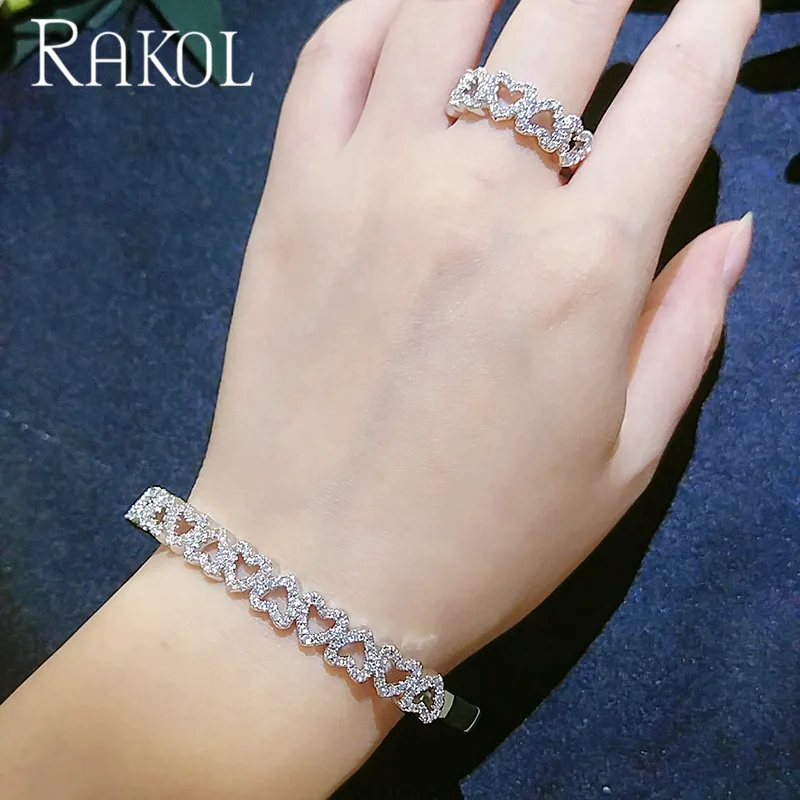 Браслет и кольцо женские ажурные с кубическим цирконием |