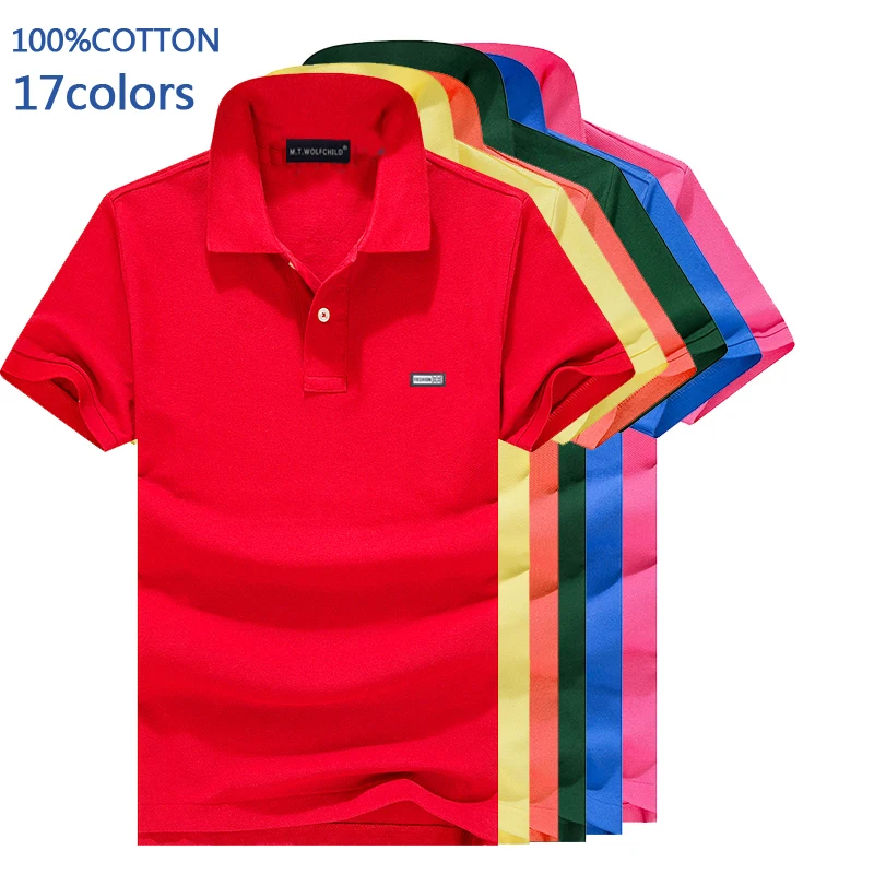 

100% Cotton Mens Polo Shirt Brands Clothing Short Sleeve Solid color Casual Summer Shirt Plus Size XS 4XL