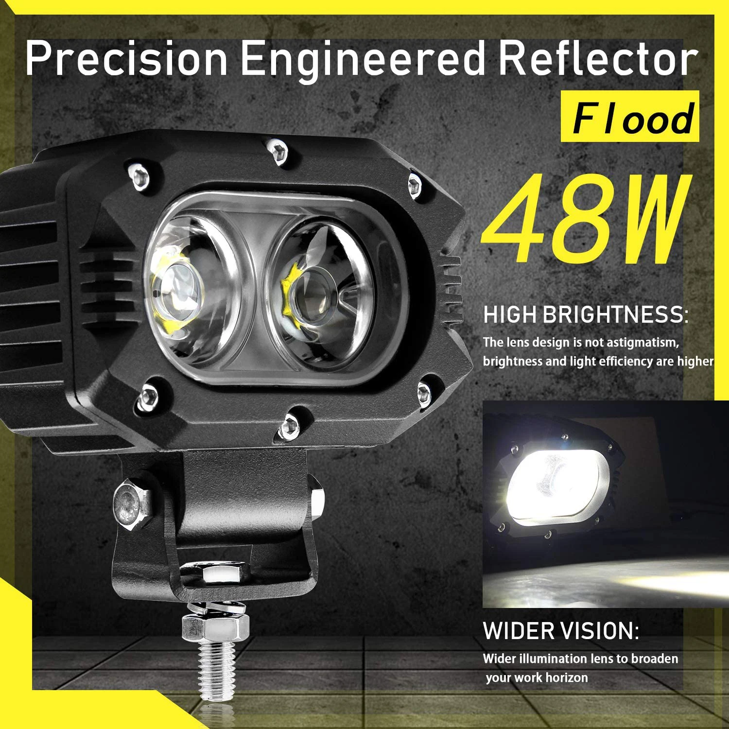 

HAOLIDE LED Driving Fog Lights Flood Beam Spot Light LED Work Light Bar Super Bright for Motorcycle Offroad Trucks ATV SUV UTV