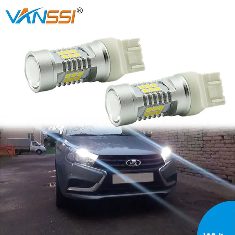 VANSSI 2шт T20 W21/5 Вт 7443 светодиодный светильник для LADA Vesta Granta Kalina передний DRL DHO SRCK