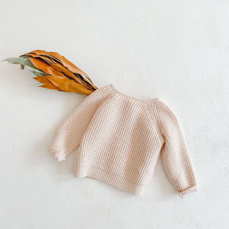 

Cute Kids Girls Solid Color Twisted Loose Cardigans Kids Long Sleeve Warm Sweater Girl Cardigan Knitted Sweater Casual Autumn